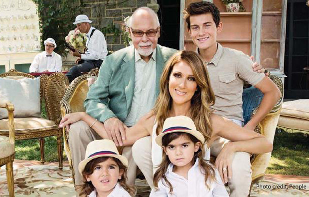 Rene Angelil, Celine Dion and children